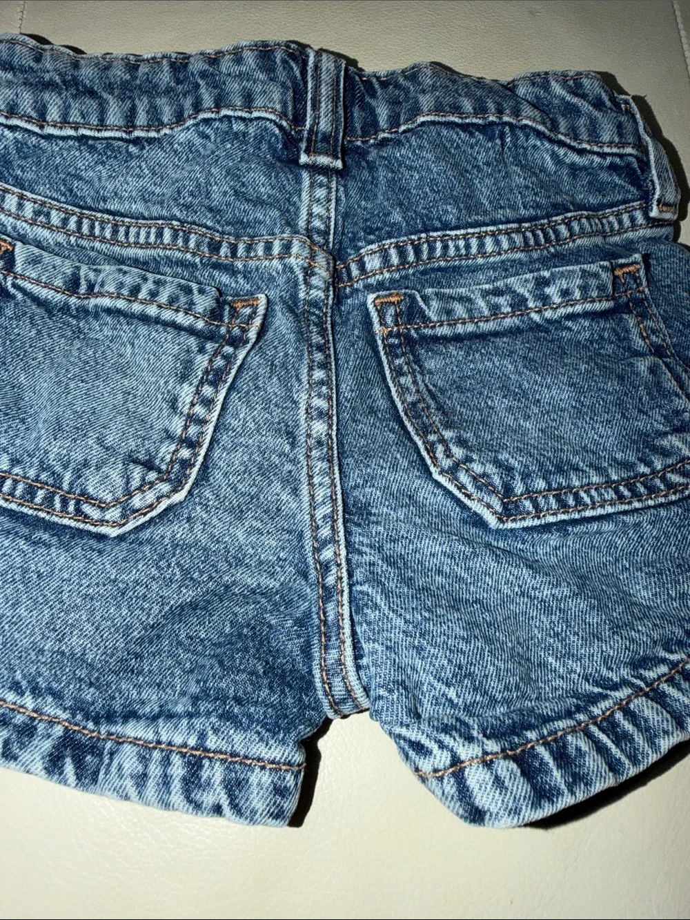 GAP Denim High-Waist Rolled Hem Shorts in Blue